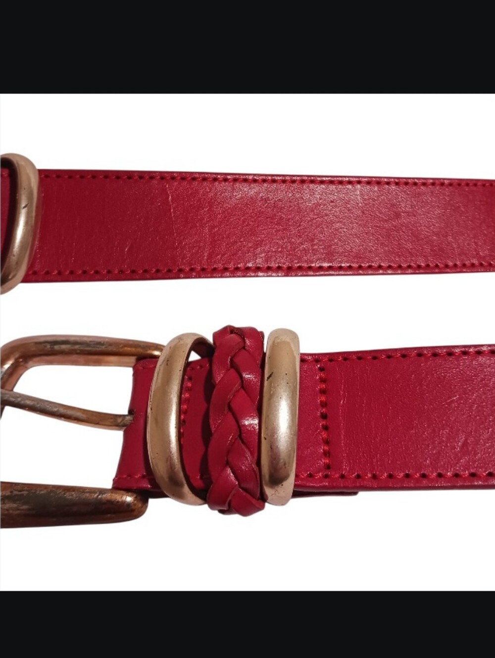 Vintage Brighton 1991 Red Leather Belt - Picture 6 of 9